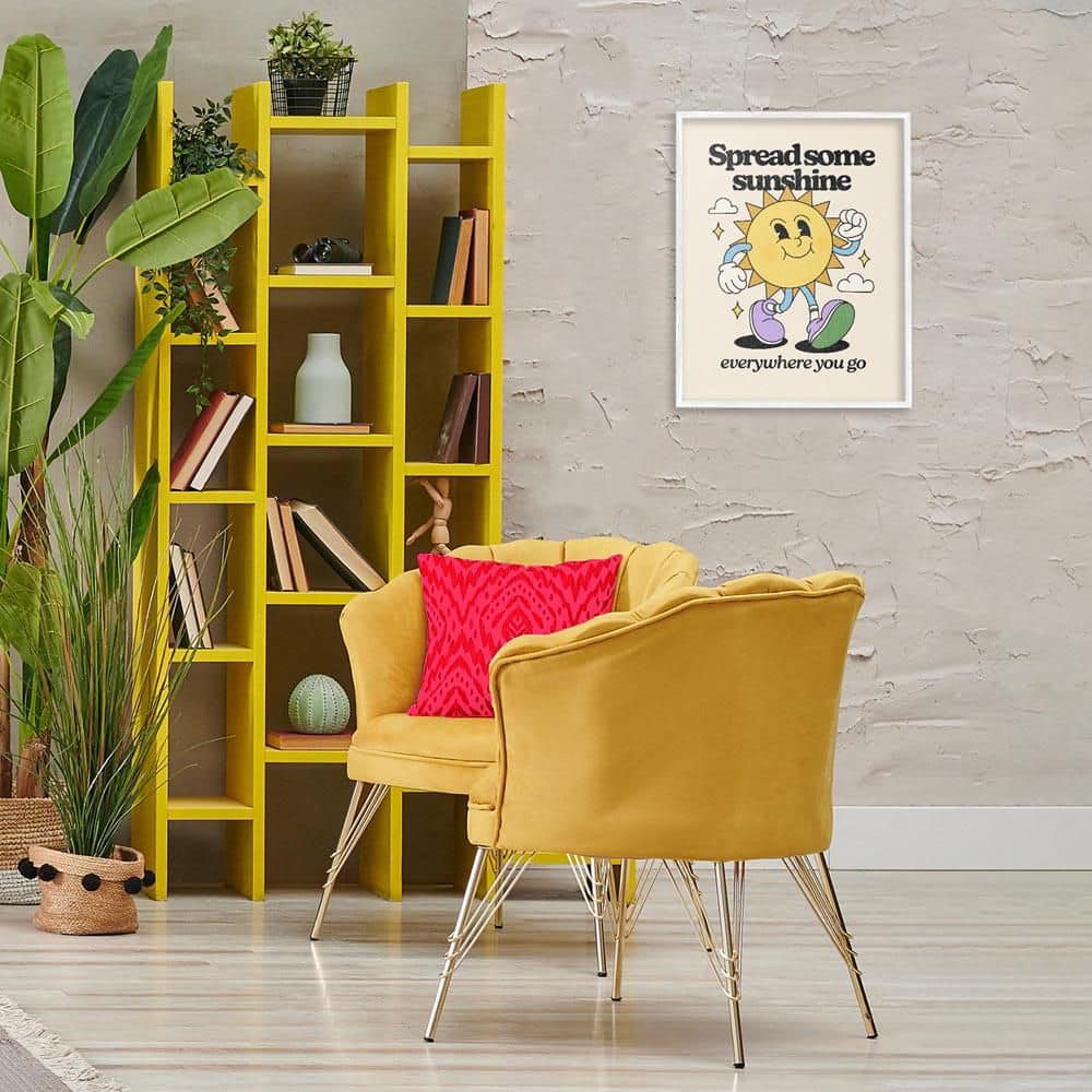 Retro Spread Some Sunshine by Victoria Barnes White Framed Typography Giclee Art Print 20 in. x 16 in. price history on PriceWatchPro