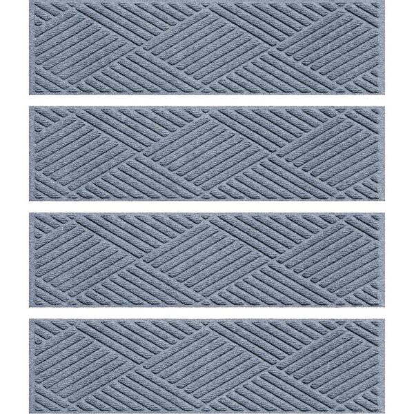 Indoor Outdoor Stair Treads Step Cover Water Skid Slip Resistant Backing 4-Set 