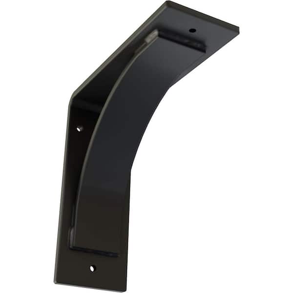 Ekena Millwork 3 in. x 8 in. x 8 in. Powder Coated Black Morris Steel Bracket