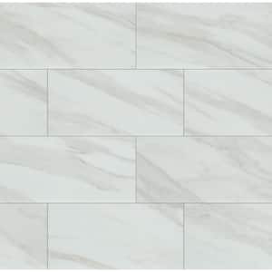 Take Home Tile Sample - Kolasus White 4 in. x 4 in. Polished Porcelain Floor and Wall Tile