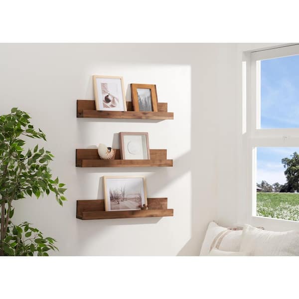 Square Beam Solid Wood Floating Shelf, Handmade in the USA