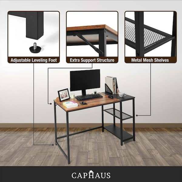 Computer Storage Workstation Study Desk Writing Table with 2 Tier