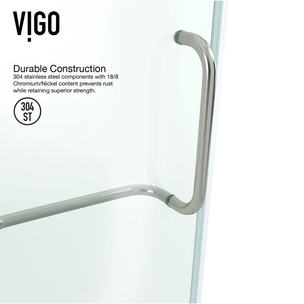 Monteray 48" x 32" Frameless Clear Glass Shower Enclosure with Brushed Nickel Hardware