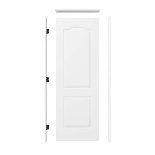 JELD-WEN 28 in. x 80 in. Camden White Painted Textured Molded