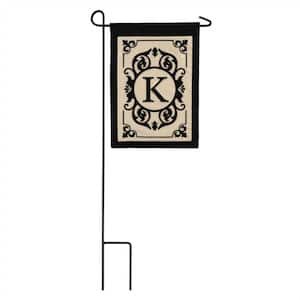 12.5 in. x 18 in. Cambridge Monogram Garden Applique Flag Letter K