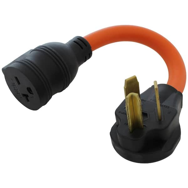 AC WORKS 1 ft. 30 Amp 3-Prong Dryer Plug to 6-15/20 Outlet with 20 Amp ...