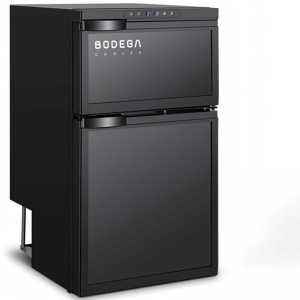 2.82 cu. ft. 80L Mini Refrigerator in Black RV Fridge with Freezer, 12/24V DC Car Refrigerator, (-4â„‰-68â„‰) for Travel