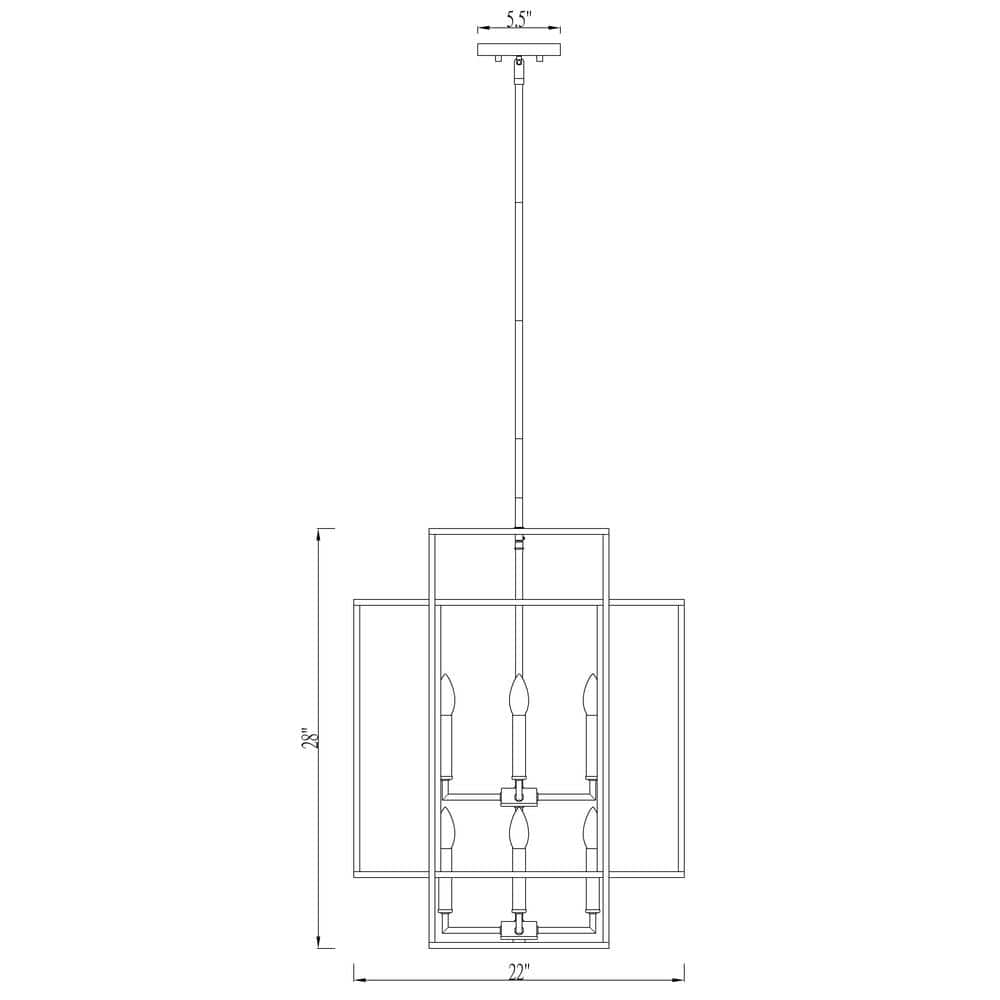 Titania Matte Black 8-Light Geometric Steel Chandelier