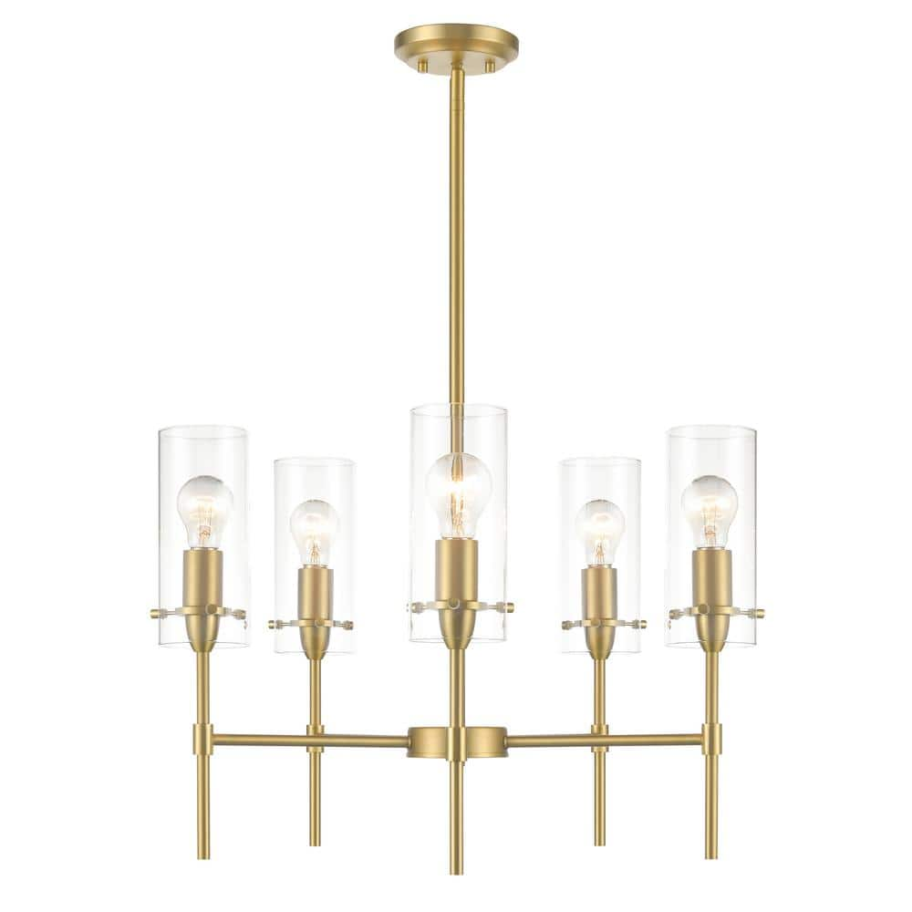 Light Society Montreal 5-Light Brushed Brass Chandelier LS-C239-BB-CL ...