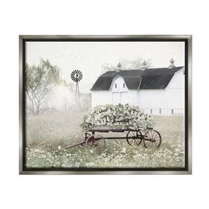 Vintage Flower Wagon Rural Country Barn Design by Lori Deiter Floater Frame Architecture Art Print 31 in. x 25 in.