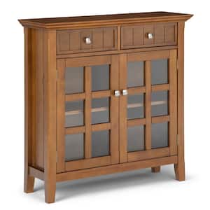 Acadian Solid Wood 36 in. Wide Transitional Entryway Hallway Storage Cabinet in Light Golden Brown