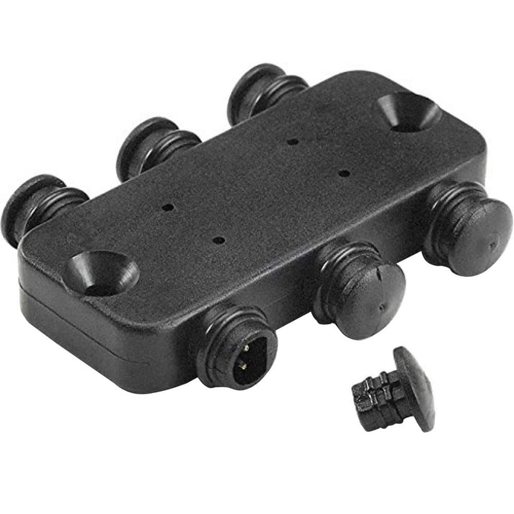 Black 6-Port DC Deck Lighting Splitter Hub (4-Pack)