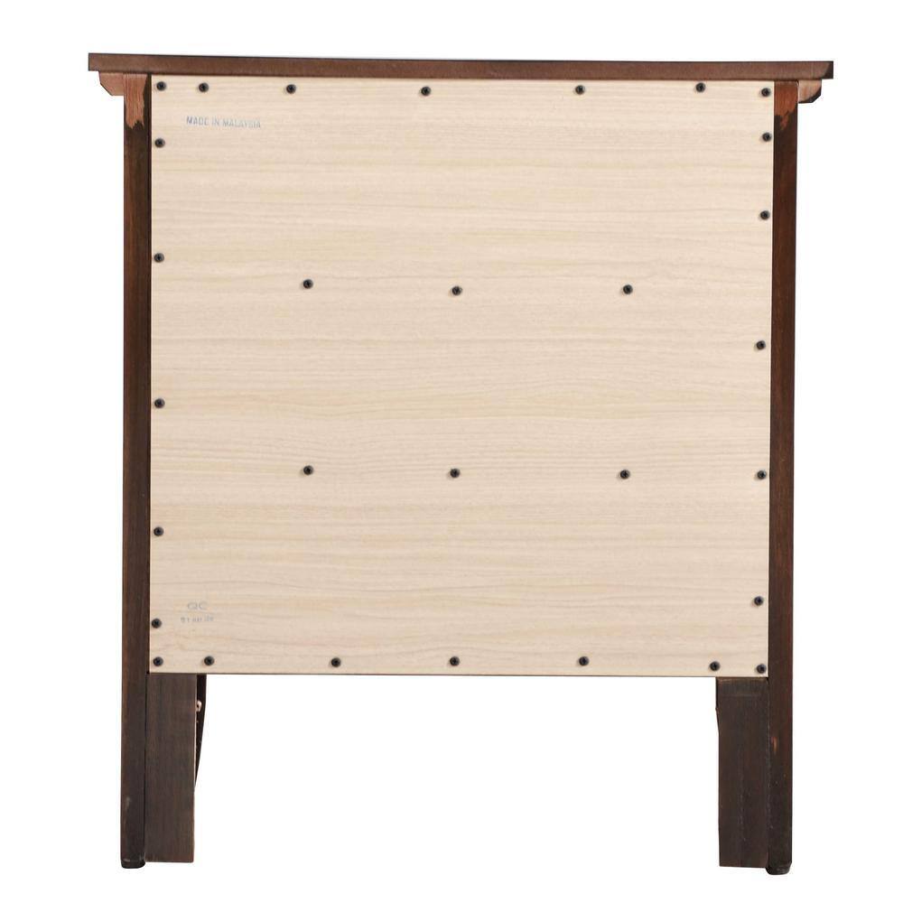 Rear view of the nightstand showing the back panel