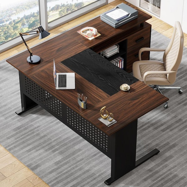 TRIBESIGNS WAY TO ORIGIN Halseey 63 in. L Shaped Black Brown Large TRIBESIGNS WAY TO ORIGIN Halseey 63 in. L Shaped Black Brown Large