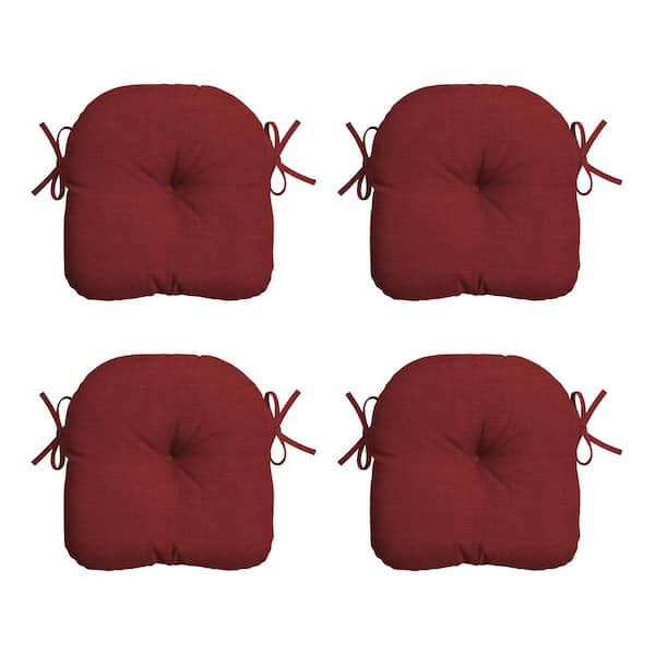 ARDEN 14.5 in. x 15 in. Ruby Red Leala Rectangle Outdoor Seat Cushion (4-Pack)