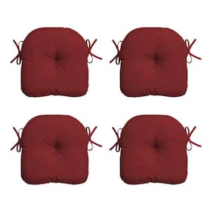 14.5 in. x 15 in. Ruby Red Leala Rectangle Outdoor Seat Cushion (4-Pack)