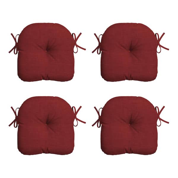ARDEN SELECTIONS 14.5 in. x 15 in. Ruby Red Leala Rectangle Outdoor Seat Cushion (4-Pack)