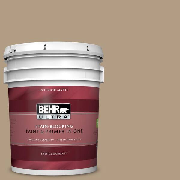 BEHR ULTRA 5 gal. #UL190-19 Tatami Mat Matte Interior Paint and Primer in One