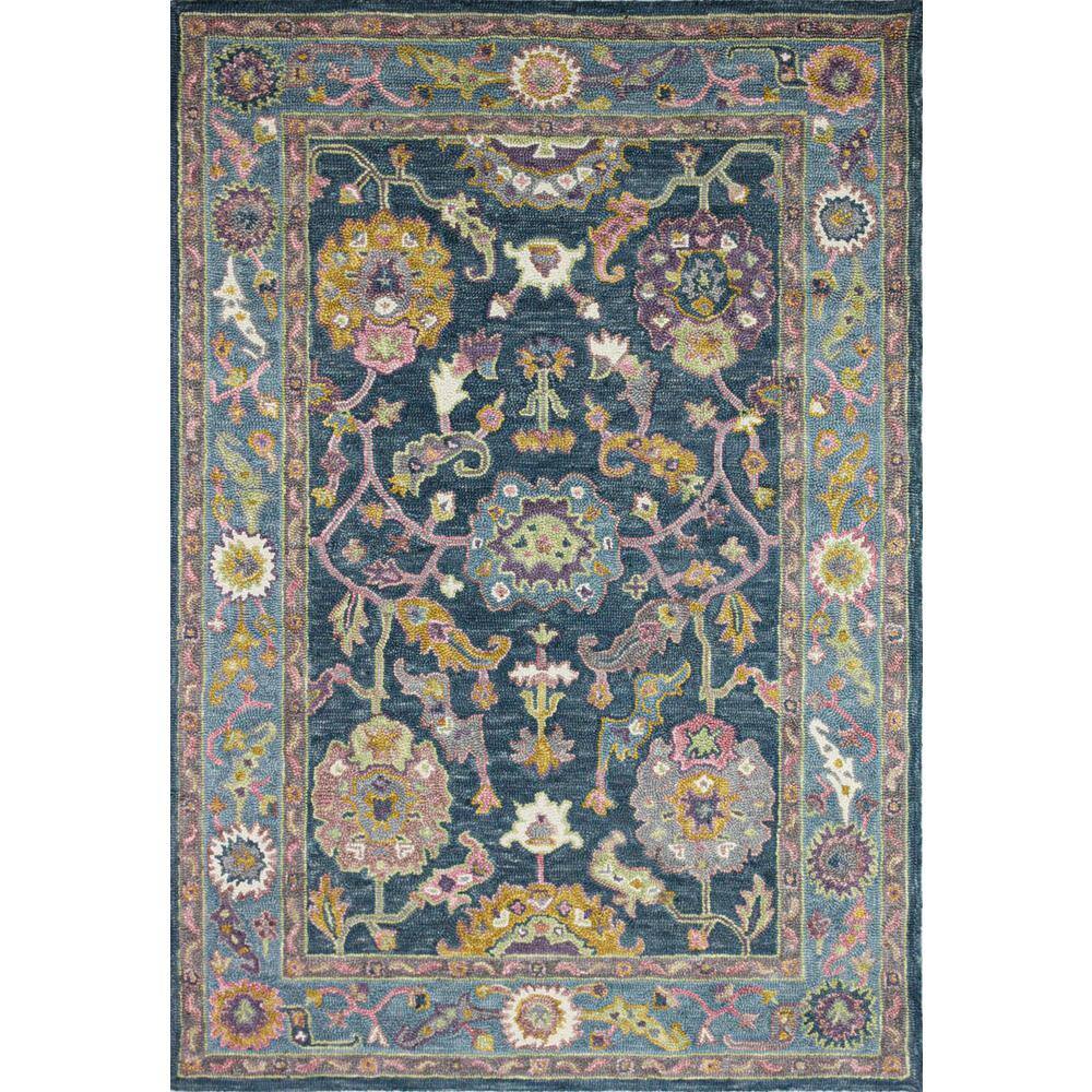 Valencia Teal 5 ft. x 8 ft. (5 x 76) Geometric Transitional Area Rug