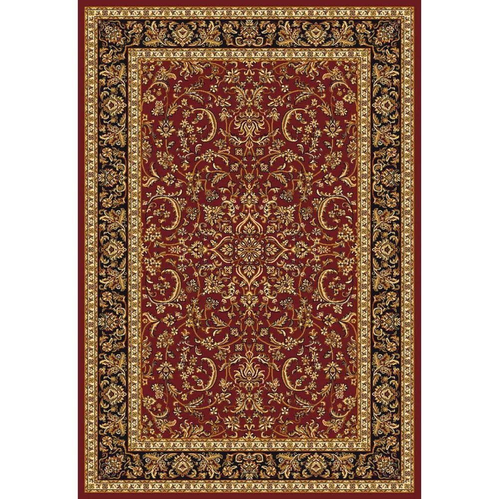 Noble Burgundy 5 ft. x 8 ft. Traditional Floral Oriental Area Rug