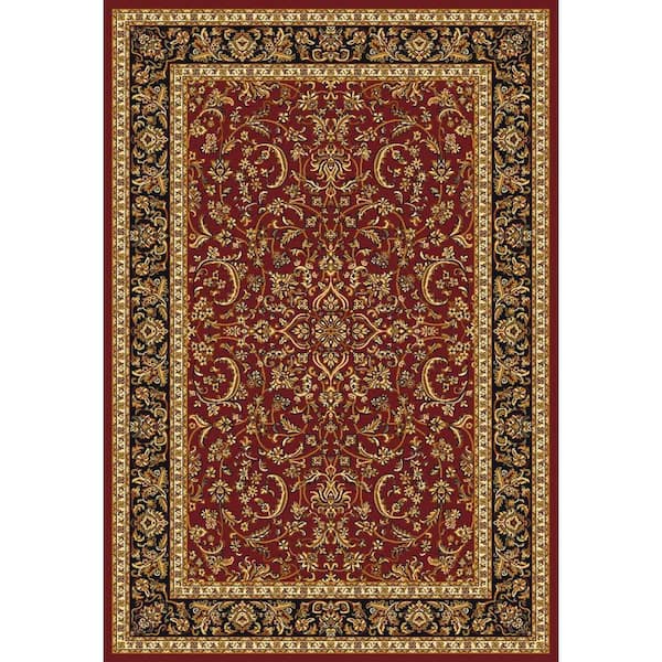 Noble Burgundy 8 ft. x 12 ft. Traditional Floral Oriental Area Rug 1318 ...