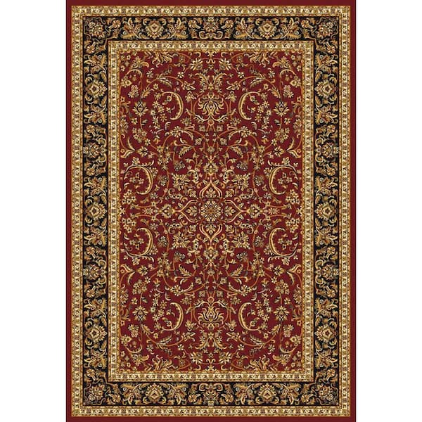 Unbranded Noble Burgundy 8 ft. x 10 ft. Traditional Floral Oriental Area Rug