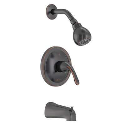 Builders Single-Handle 1-Spray Tub and Shower Faucet in Bronze (Valve Included)