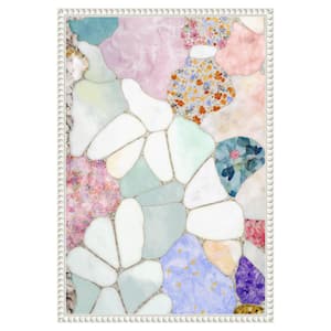 Floral Mosaic by Treechild 1-Piece Floater Frame Giclee Abstract Canvas Art Print 23 in. x 16 in .