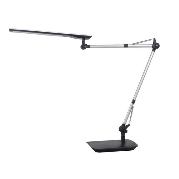 35 In Silver Black Led Desk Lamp With, Adjustable Led Desk Lamp