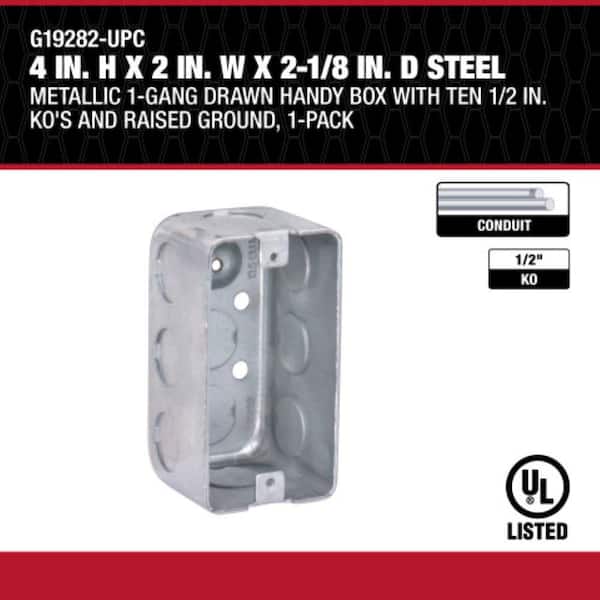 Southwire 4 in. H x 2 in. W x 2-1/8 in. D Steel Metallic 1 Southwire 4 in. H x 2 in. W x 2-1/8 in. D Steel Metallic 1