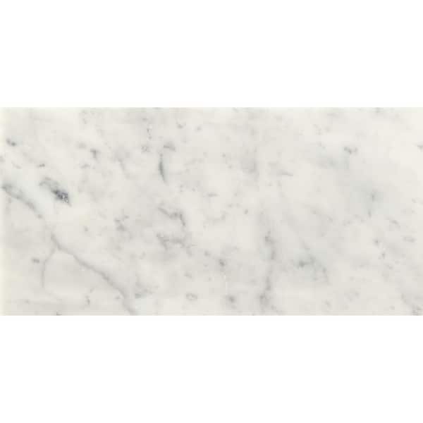 MSI Carrara White 6 in. x 12 in. Polished Marble Floor and Wall Tile (5 sq. ft./Case)