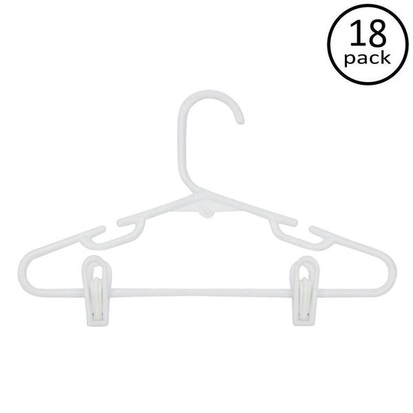 Honey-Can-Do Heavy-Duty Plastic Clothes Hangers, White, 18/Pack