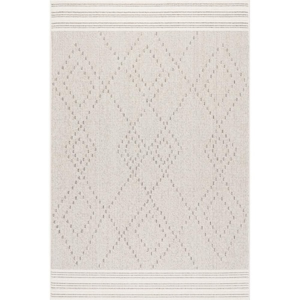 Jacinda Trellis Indoor/Outdoor  Light Grey 6 ft. 7 in. x 9 ft. Area Rug