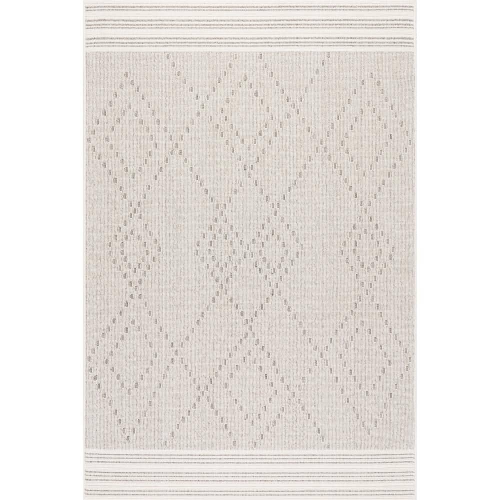 nuLOOM Jacinda Trellis Indoor/Outdoor Light Grey 8 ft. x 10 ft
