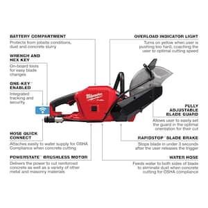 M18 FUEL ONE-KEY 18V 9 in. Lithium-Ion Brushless Cordless Cut Off Saw with HIGH OUTPUT 8.0 Ah Battery
