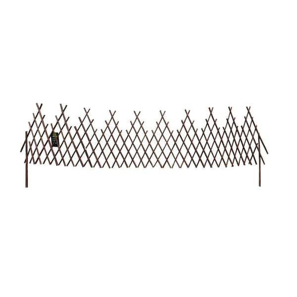 48 in. L x 15 in. x 1 in Picket Style Expandable Brown Willow Wood Edging