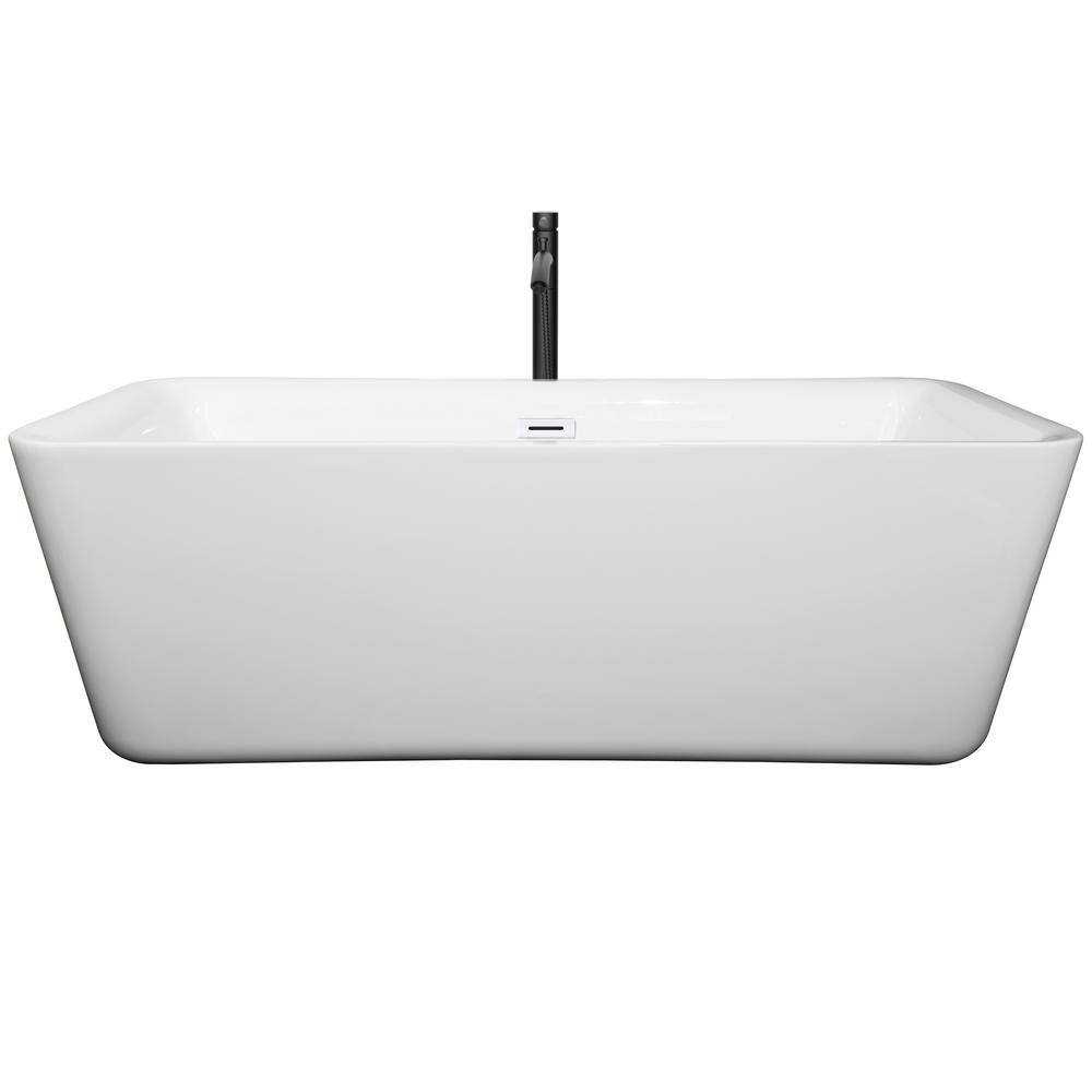 Emily 69" White Acrylic Freestanding Soaking Tub