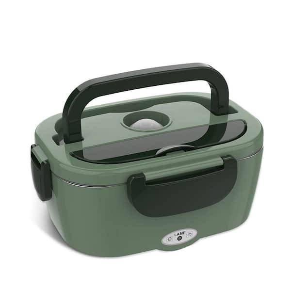 Reusable Electric Lunch Bag Set of 1, 80W Heated with 1.5L 304 Stainless Steel Container and Fork & Spoon, 110V/12V/24V