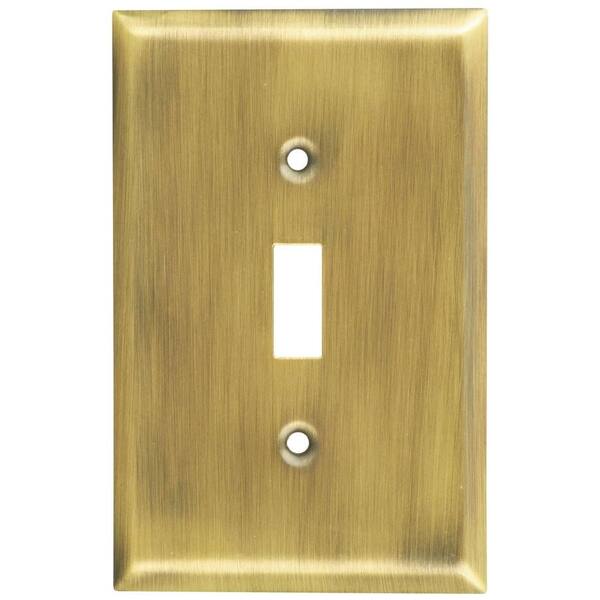 Stanley-National Hardware 1 Toggle Wall Plate - Antique Brass