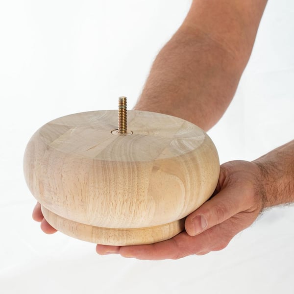 Bun Feet Round Wooden Sofa Legs Verlacod Solid Wood Furniture Legs