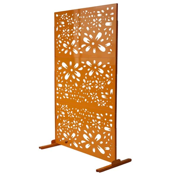 73 in. Orange Decorative and Privacy Aluminum Garden Fence