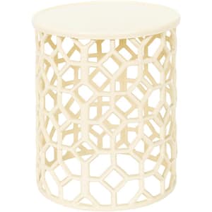Athina Light Yellow Modern 14 in. L x 14 in. W x 16.25 in. H Decorative Accent Furniture