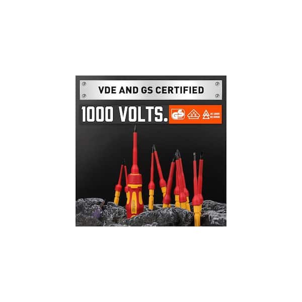 YICHUHAOXI 1000V Insulated 13-Piece Red Hand Tool Set Chrome