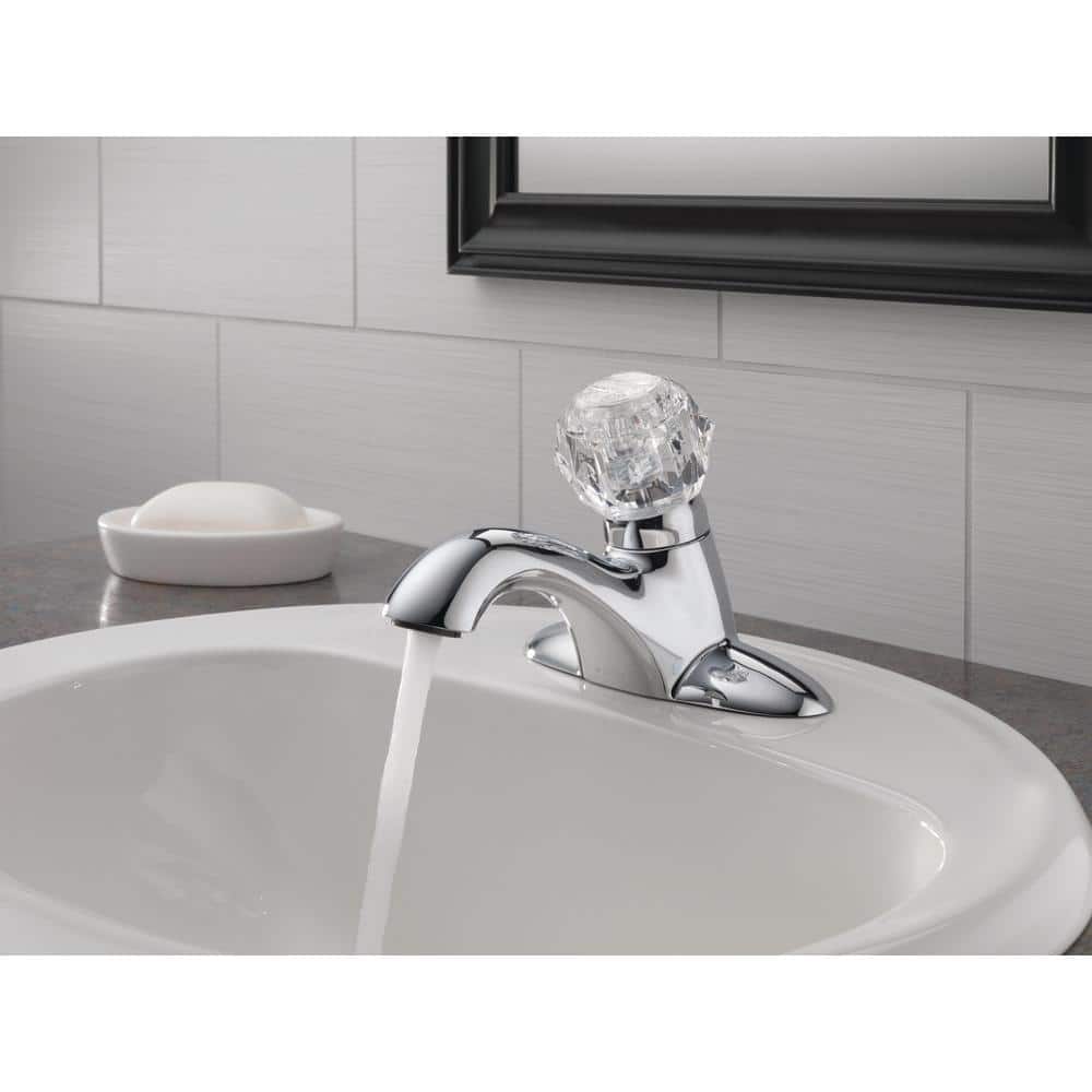 Chrome Single Handle Centerset Bathroom Faucet with Drain Assembly