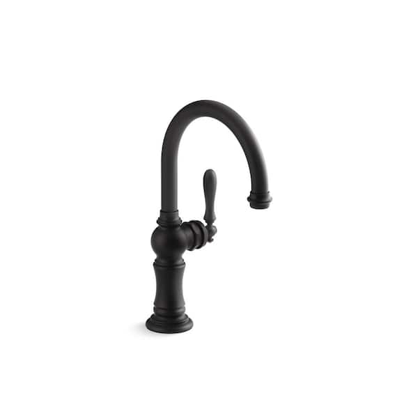 KOHLER Artifacts Single Handle Standard Kitchen Faucet in Matte Black