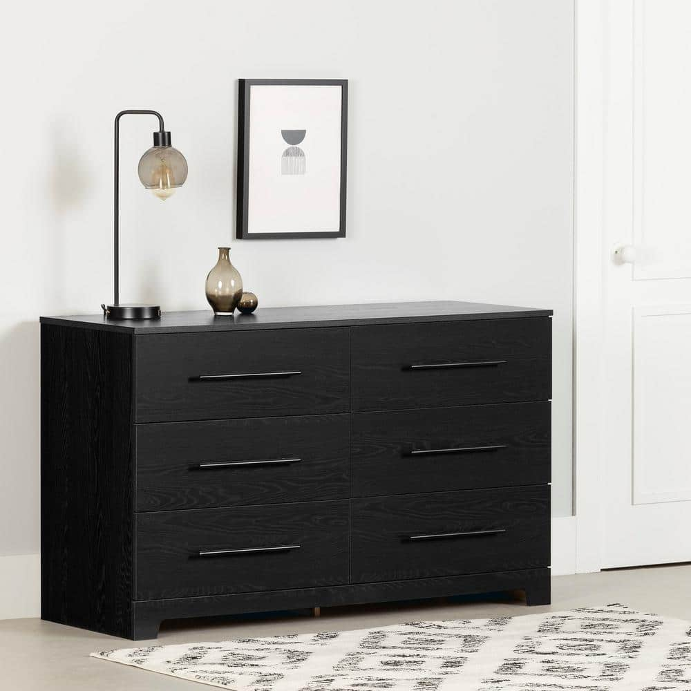 South Shore Primo Black Oak 51.25 in. Chest of Drawers