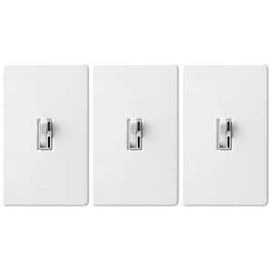 Toggler LED+ Dimmer Switch w/Wallplate for Dimmable LED Bulbs, 150W/Single-Pole or 3-Way, White (TGCL-3PKR-WHW)