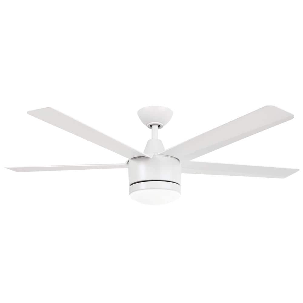 Home Decorators Collection Merwry 52 in. Intergrated LED Matte White Ceiling  Fan With Light And Remote Control SW1422 MWH The Home Depot