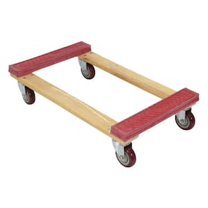 18 in. x 30 in. 1,200 lbs. Hardwood Dolly Rubber Ends