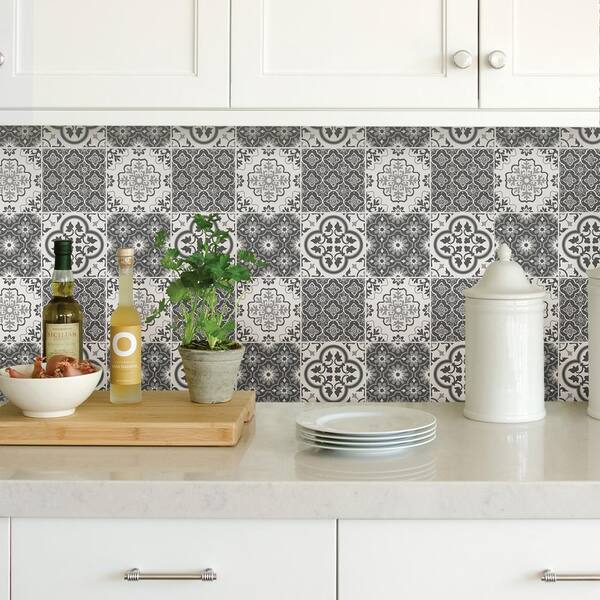 Graphic Tile Peel And Stick Wallpaper Single Roll, 57% OFF